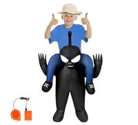 AYBUY Disfraz Inflable Alien Hinchable Negro para Niño, Divertido para Fiesta, Carnaval, Halloween, Cosplay, Cumpleaños, Navidad, Mardi Gras, 110-145 cm