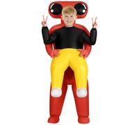 AYBUY Disfraz Inflable Alien Hinchable, Ropa Infantil Inflable, Traje Extraterrestre De Globo Ocular De Gran con Sistema de inflación, Traje Marciano Rojo para Carnaval, Cosplay, 120-150cm