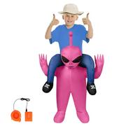 AYBUY Disfraz Inflable Alien Hinchable Rosa para Niño, Divertido para Fiesta, Carnaval, Halloween, Cosplay, Cumpleaños, Navidad, Mardi Gras, 110-145 cm
