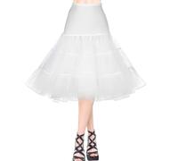 AYBUY Enaguas Muje, Vintage Retro Enaguas 50 Plain Diferentes Tamaños, Enagua con Encajes para Vestidos de Noch de graduación, Vestidos de Noviae 1950 Rockabilly (Blanco,XL)