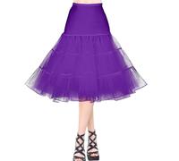 AYBUY Enaguas Muje, Vintage Retro Enaguas 50 Plain Diferentes Tamaños, Enagua con Encajes para Vestidos de Noch de graduación, Vestidos de Noviae 1950 Rockabilly (Morado,M)