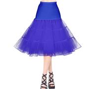 AYBUY Enaguas Muje, Vintage Retro Enaguas 50 Plain Diferentes Tamaños, Enagua con Encajes para Vestidos de Noch de graduación, Vestidos, 1950 Rockabilly (Azul Rey,XL)