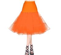 AYBUY Enaguas Muje, Vintage Retro Enaguas 50 Plain Diferentes Tamaños, Enagua con Encajes para Vestidos de Noch de graduación, Vestidos de Noviae 1950 Rockabilly (Naranja,M)