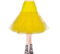 AYBUY Enaguas Muje, Vintage Retro Enaguas 50 Plain Diferentes Tamaños, Enagua con Encajes para Vestidos de Noch de graduación, Vestidos de Noviae 1950 Rockabilly (Amarillo,M)