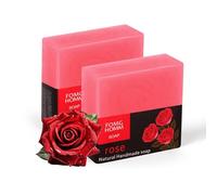 AYBUY Jabón Natural de Rosa Mosqueta, Jabón Exfoliante, Barra Exfoliante para Rostro y Cuerpo, Jabóns de baño iluminador de limpieza profunda, Limpieza Facial para Piel Grasa y piel seca (2 * 100 g)