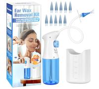 AYBUY Limpiador de Oídos Cera, Kit de Limpieza de Oídos, Limpiador de Oídos con Punta, Jeringa para el Oído, Toalla, Lavabo para el Oído, Sistema de Riego Oídos, Eliminar Cera Oidos Adultos Niños
