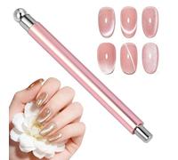 AYBUY Palos Imán Magnético Stick uñas, 3 en 1 Imán de ojo de gato para uñas doble, Magnético Lápiz de Diseño de Uñas cilíndrica y bola, herramienta para Ojo de Gato DIY Nail, Rosa