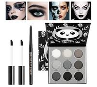 AYBUY Pintacaras Infantil, Pintura facial y corporal, 9 colores Paleta de sombras de ojos Halloween, Delineador de labios, brillo labial mate y labial hidratante, No Tóxico, impermeable, para carnaval