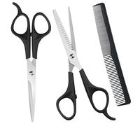 AYBUY Tijeras Peluqueria Profesional, 6,5 Pulgadas Tijeras Entresacar Peluqueria/Tijeras de Peluquero Acero Inoxidable, con Peine, Kit de Peluqueria Completo para Peluquero y Salón de Corte, Negro
