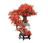 AYCDL Árbol de exhibición de plantas artificiales, árbol bonsái de hoja de arce artificial, plantas artificiales para interiores, decoración grande con macetas de cerámica, decoración del hogar