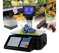 AYCDL Balanza Digital con Cálculo De Precios E Impresora Térmica De Etiquetas Integrada: Ideal para Tiendas De Alimentación Y Uso Comercial.