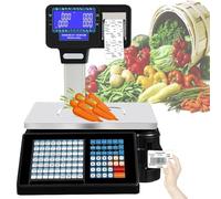AYCDL Balanza Digital con Cálculo De Precios para Supermercado/Tienda De Conveniencia, con Sistema De Impresión De Etiquetas, Expositor Y Cajón Portamonedas.,A