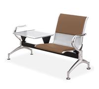 AYCDL Banco de recepción moderno de acero con reposabrazos y respaldo, sillas de sala de espera con mesa de café, ideal para banco de aeropuerto, diseño elegante y funcional