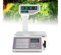 AYCDL Básculas con Impresora De Etiquetas para Tiendas De Alimentación: Báscula Digital Comercial con Cálculo De Precios, Pantalla LCD De Doble Cara Y 63 Teclas De Acceso Direc