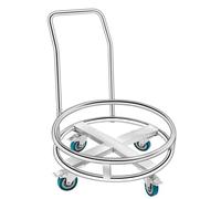 AYCDL Carrito de acero inoxidable con ruedas giratorias, base versátil para varios tamaños de barril, ideal para vino, alimentos y cubos de lavado de coches, soporte de cubo, estilo 1 diámetro 62 cm