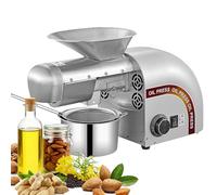 AYCDL Commercial Home Máquina eléctrica de prensa de aceite, prensa automática de aceite caliente de 1250 W con temperatura ajustable, construcción de acero inoxidable, para múltiples aceites, gris