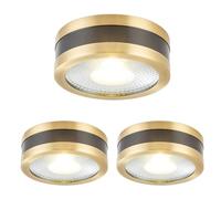 AYCDL Downlight LED redondo de 3.9 pulgadas, 5 W, paquete de 3, luz de disco de montaje en superficie, luz neutra de 4000 K/luz neutra, luces de latón para techo, iluminación interior para el hogar