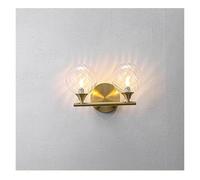 AYCDL Espejo De Lujo con Faro para Baño, Mueble De Maquillaje, Iluminación De Cobre, Simple, Moderno, para Sala De Estar, Lámpara De Pared con Bola De Cristal Led,2 Colors Changeable-2 Bulbs