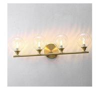 AYCDL Espejo De Lujo con Faro para Baño, Mueble De Maquillaje, Iluminación De Cobre, Simple, Moderno, para Sala De Estar, Lámpara De Pared con Bola De Cristal Led,2 Colors Changeable-4 Bulbs