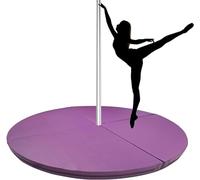 AYCDL Esterillas de poste para el hogar para suelo redondo, para yoga, ejercicio, cojín de baile, acolchado especializado de seguridad para otoño para el hogar/estudio, color morado giratorio de 45 mm