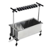AYCDL Janitorial CartMobile - Fregadero de fregona de acero inoxidable con ruedas, cubo de limpieza, carrito de limpieza, carrito de limpieza con ruedas, 10 ranuras y 16 ranuras y 20 ganchos