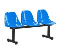 AYCDL Juego de banco de 3 asientos para sala de espera para interiores y exteriores, asientos de equipo y sillas de repuesto, salón de parque con respaldo para aeropuertos, color azul
