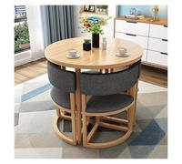 AYCDL Juego de mesa de comedor redonda moderna para 4 personas - Elegante mesa de conferencias con sillas para cocina, oficina, sala de estar, apartamento, ahorro de espacio y diseño elegante