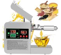 AYCDL Máquina de prensa de aceite, máquina eléctrica automática para hacer aceite, máquina de aceite de prensa en frío y caliente, acero inoxidable para sésamo de maní