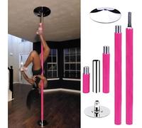 AYCDL Poste de baile para el hogar, barra de baile de silicona rosa/negra, para apartamentos en casa, altura ajustable, para techos de 2,7 m, 2,8 m, 3,3 m, 45 mm, plateado, 3,7 m, 3,8 m, 3,8 m, 3,8 m