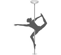 AYCDL Poste de baile para el hogar, profesional, portátil, extraíble, ajustable, 45 mm, kit de tubo de baile estático, barra de pelacables para parte de club de ejercicio, plateado, 3,2 m, 3,4 m, 3,2