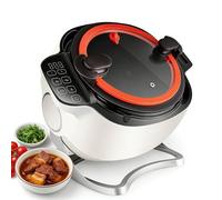 AYCDL Procesador de alimentos comercial y cocina automática, olla de acero inoxidable de 6 litros con rotación de 360°, 3 modos de velocidad para freír, sopa, 220 V