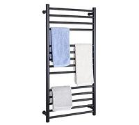 AYCDL Radiador Toallero Eléctrico, Toalleros Eléctricos De Acero Inoxidable 304, Tendedero De Toallas con 14 Barras, Toalleros Calefactables De Pared para Radiador De Baño.,Black-Hardwired