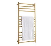 AYCDL Radiador Toallero Eléctrico, Toalleros Eléctricos De Acero Inoxidable 304, Tendedero De Toallas con 14 Barras, Toalleros Calefactables De Pared para Radiador De Baño.,Gold-Hardwired