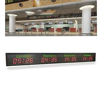 AYCDL Reloj De Pared con Múltiples Zonas Horarias, Reloj De Pared con Hora Mundial para 4 Ciudades, Ajuste De Brillo De 5 Niveles, La Ciudad Se Puede Cambiar, Ideal para Hotele