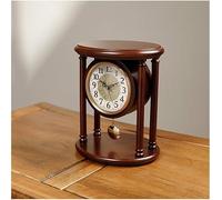 AYCDL Reloj De Sobremesa con Péndulo A Pilas, Esfera con Números Arábigos, Relojes De Mesa De Estilo Europeo Retro De Madera.