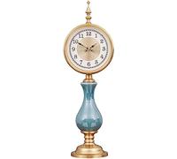 AYCDL Reloj De Sobremesa De Madera, Cerámica Vintage, Mesa Creativa, Funciona con Pilas, Escritorio Adecuado para Oficina,