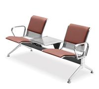 AYCDL Silla de sala de espera con reposabrazos y mesa, banco de recepción con marco de metal para oficinas, asientos cómodos, color negro, único y único