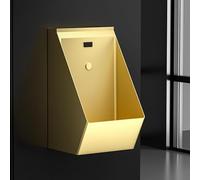 AYCDL Urinario De Acero Inoxidable 304 para Hombres, Inodoro Público con Sensor Inteligente De Descarga, Urinario De Pared para Uso Doméstico/Come,Gold