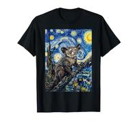 Aye-Aye in Van Gogh Pintura de Estilo Noche Estrellada Camiseta