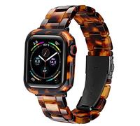 Ayeger- Correa de Reloj Apple Compatible con Parachoques (sin Protector de Pantalla) Correa de Pulsera de Resina de 44 mm para iWatch Series SE 6 5 4 (Tortuga Negra 1,44 mm)