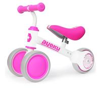 AyeKu Bicicleta de Equilibrio para niños 1-3 años con Ruedas LED silenciosas y sillín Ajustable. Regalo Ideal cumpleaños o Navidad, Modelo Rosa Flor
