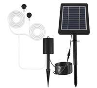 Ayerator de estanque solar, aire acondicionado de la bomba de aire de estanque de 4W al libre con piedras de burbujas de de tubería, 3 modo Bomba de agua solar ajustable para jardín de pe