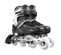 AYES Patines en línea ajustables para niños y adultos, patines iluminados con ruedas iluminadas para hombres y mujeres al aire libre, negro, 41-44