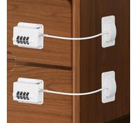 AYESY Cerradura Para Puerta De FrigoríFico 2 Piezas Cerraduras Seguridad Bebes Autoadhesivo Con Codigos Candado Frigorifico De NiñOs Para FrigoríFico, Puerta, Armario Ventana de Seguridad(Blanco)