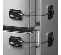 AYESY Cerradura para Puerta de FrigoríFico 2x Rayas Cerraduras Seguridad Bebes Autoadhesivo con Codigos Candado Frigorifico de NiñOs para FrigoríFico, Puerta, Armario Ventana de Seguridad (Negro)