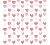 AYESY Guirnalda de Papel Corazón de 3 Colores, 78 Pies Papel de Puntos Coloridos Guirnalda de Círculos Decoraciones de Colgante para Fiesta Festival Boda Cumpleaños (Rosa Oro Blanco)