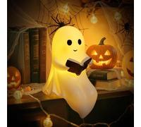AYESY Luz Nocturna Infantil, Lámpara de Lectura de Fantasmas Lámpara de Noche Decoración Resina para Cumpleaños Halloween Navidad Regalos para Niños y Adulto 16x13x12cm