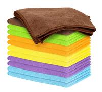 AYESY Paños de Limpieza de Microfibra, 12 Piezas Toallas de Limpieza Multiuso Paños de Cocina de Microfibra Reutilizables Trapos de sin Rayas Muy Absorbentes Tamaño 30 x 30 cm (Multicolor)