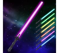 AYESY Sable de Luz, 2 En 1 Espada Laser 7 Colores Retráctil, Telescópica y Plegable con Sonido, para Adultos y Adolescentes, Star Wars, Sable de Luz con Luces y Juguetes de Efectos 68cm