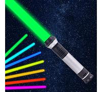 AYESY Sable de Luz, 2 En 1 Espada Laser 7 Colores, Telescópica y Plegable con Sonido, para Adultos y Adolescentes, por Cumpleaños Regalos y Cosplay Guerra de Las Galaxias 80cm